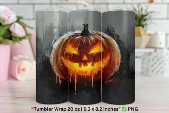 Black Cat with Pumpkin Wrap: Tumbler Wraps & Graphics
