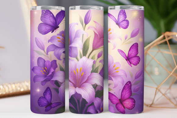 Butterfly Tumbler Wraps Graphics for Design