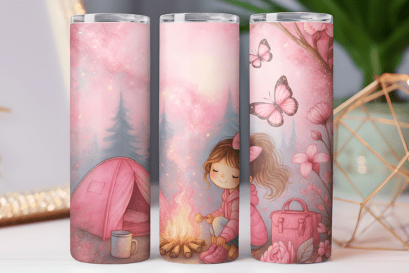 Camping Tumbler Skinny Art: Graphics & Tumbler Wraps