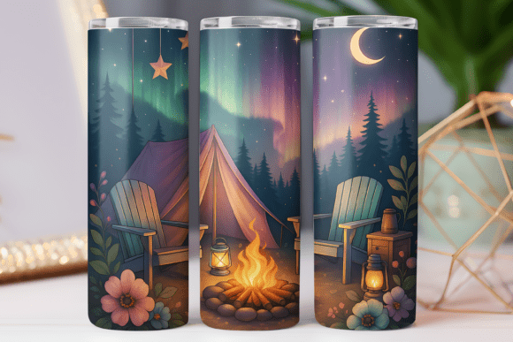 Camping Tumbler Skinny Wrap: Graphics & Tumbler Wraps