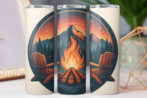 Camping Tumbler Wrap for Graphics and Tumbler Wraps