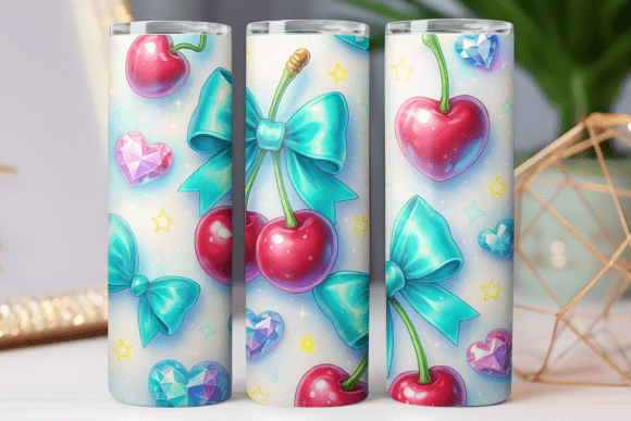 Cherry and Bow Tumbler Design Wrap 20oz: Graphics & Tumbler Wraps Review