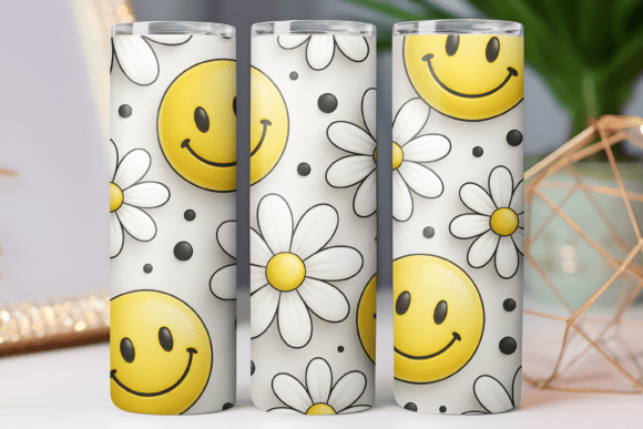 Daisy Retro Floral Tumbler Graphics: Wraps for Real Projects