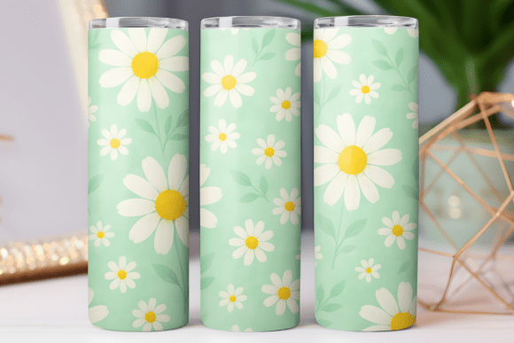 Daisy Retro Floral: Tumbler Wraps and Graphics