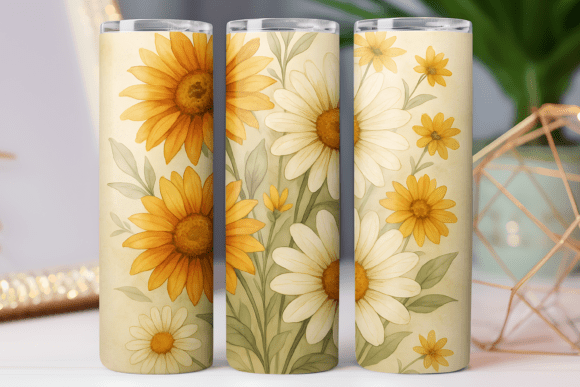 Daisy Retro Floral Tumbler Wraps Graphics Review