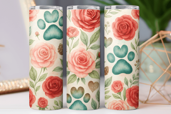 Dog Paw Tumbler Wrap 20oz Skinny Photos