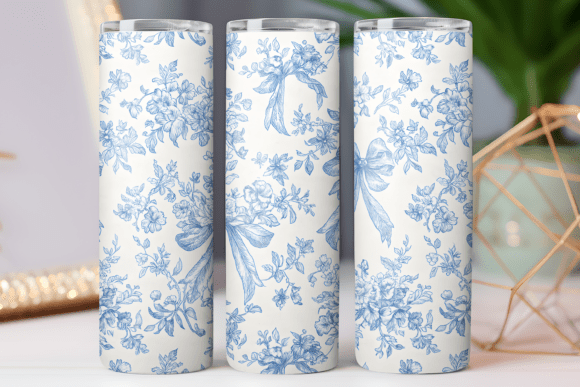 Floral Bow Tumbler Wrap Design & Graphics