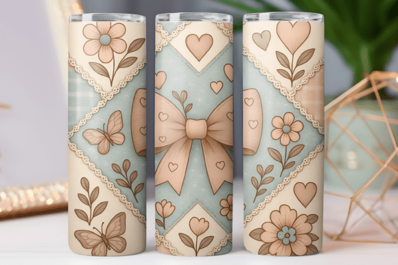 Floral Coquette Tumbler Wrap Graphics for Tumbler Wraps