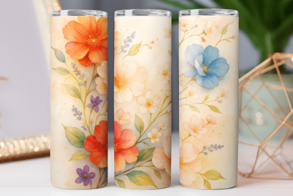 Floral Tumbler Wrap 20oz Skinny Png Art: Graphics for Tumbler Wraps