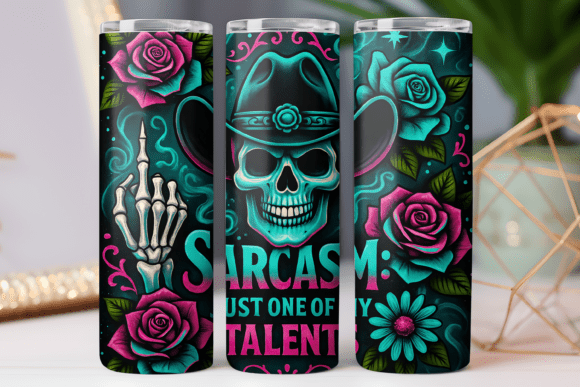 Funny Quote Tumbler Wrap Design: Real Embroidery Test