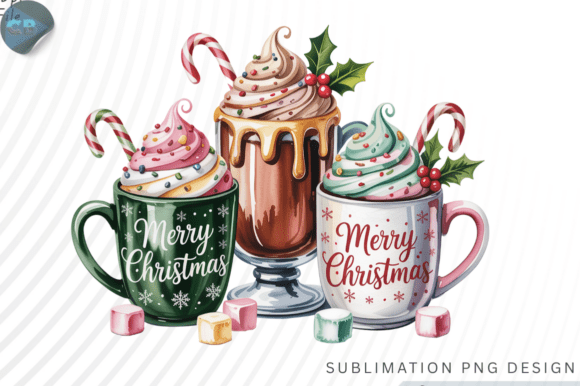 Merry Christmas Coffee PNG: Graphics & Illustrations