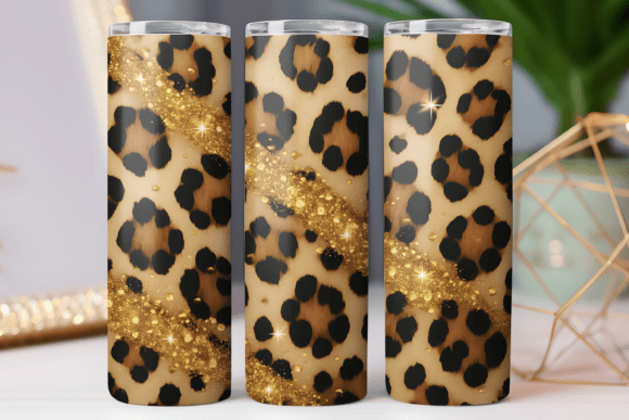 Opal and Gold Art Skinny Tumbler Wrap