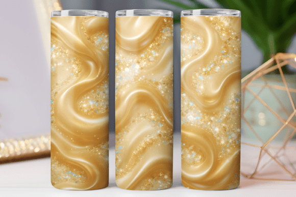 Opal and Gold Art Tumbler Wrap PNG Graphics Review
