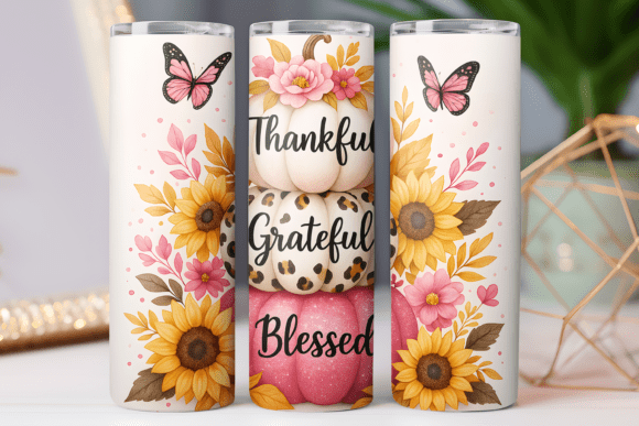 Pink Thanksgiving Day Tumbler Wrap 20oz Graphics for Tumbler Wraps