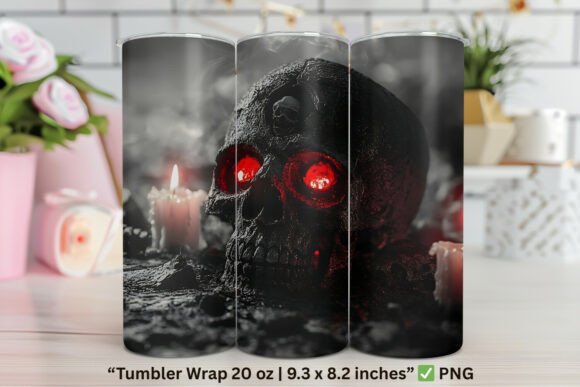 Skull with Glowing Eyes: Graphics & Tumbler Wraps