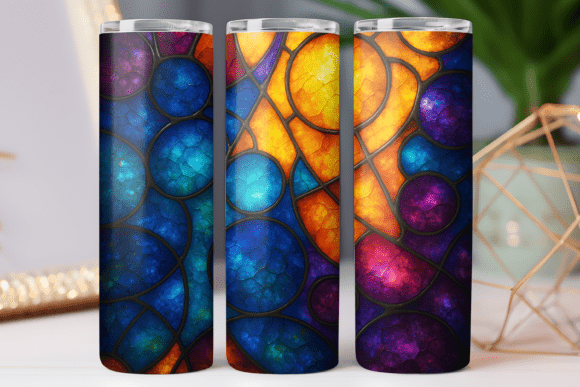 Stained Glass Art Tumbler Design: Graphics & Tumbler Wraps