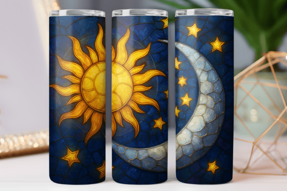 Stained Glass Art Tumbler Wrap Skinny: Graphics for Tumbler Wraps