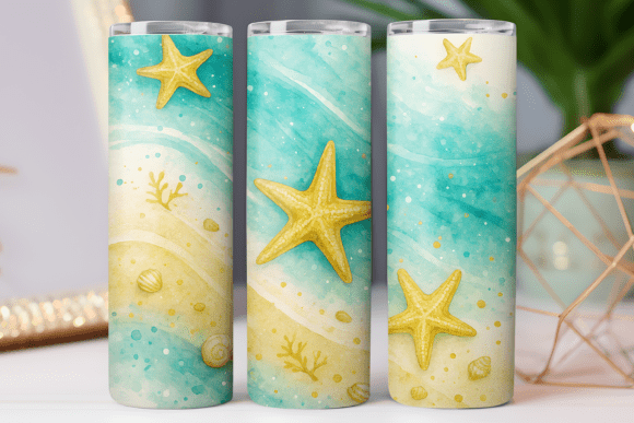 Summer Beach Tumbler Wrap: Design Review for Embroidery