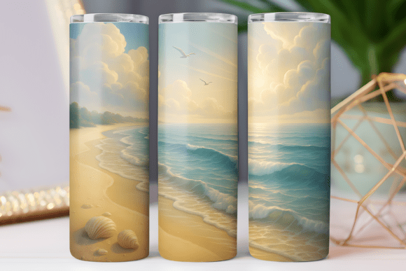 Summer Beach Tumbler Wrap: Graphics & Tumbler Wraps for Brands