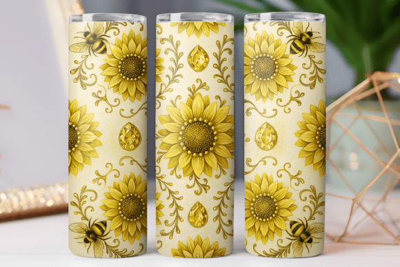 Sunflower Gold Tumbler Wraps Graphics Review for Crafters