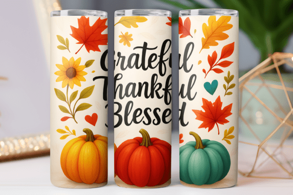 Thanksgiving Day Tumbler Wrap 20oz PNG: Tumbler Wraps Graphics