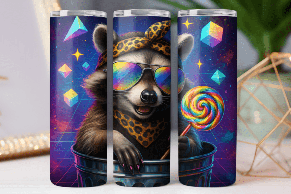 Trash Raccoon Tumbler Wrap 20oz Skinny Graphics for Tumbler Wraps
