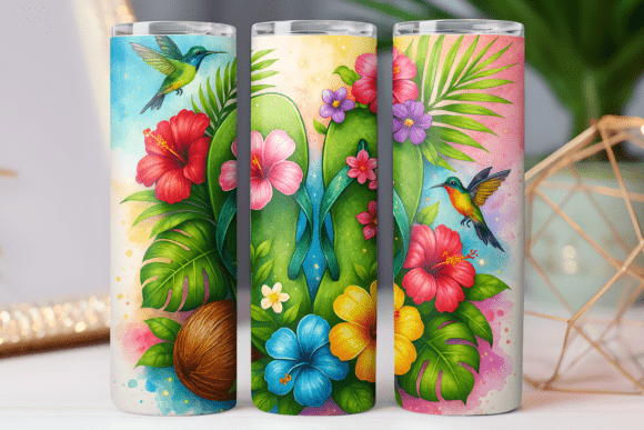 Tropical Pattern Tumbler Wrap Design – Tumbler Wraps Graphics